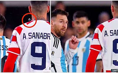 Lionel Messi responds after seemingly being spat at during Argentina vs Paraguay