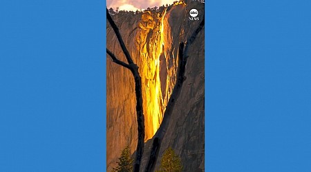 WATCH: Sun creates 'firefall' on Yosemite's Horsetail Fall