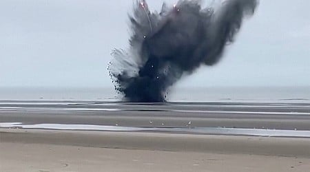WATCH: Authorities detonate WWII-era bomb found on Belgian beach