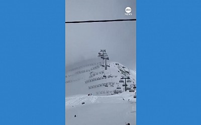 WATCH: Chairlifts at ski resort battered by strong winds