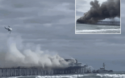 California Oceanside Pier fire breaks out at restaurant