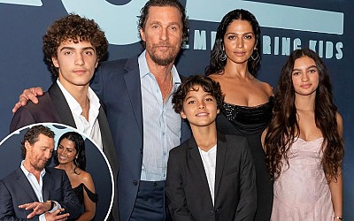 Matthew McConaughey, wife Camila Alves make rare red carpet appearance with their 3 children