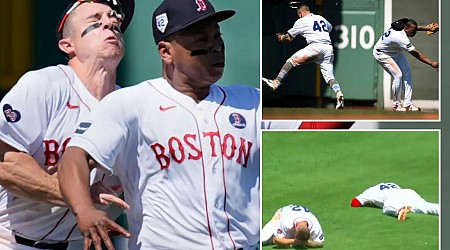 Red Sox stars Rafael Devers, Tyler O’Neill bang heads in scary, bloody collision
