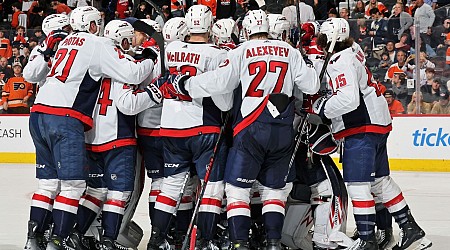 Capitals clinch playoff berth with unusual empty net goal