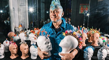 Blue Man Group founder turns his bald head into wild canvas for wearable art