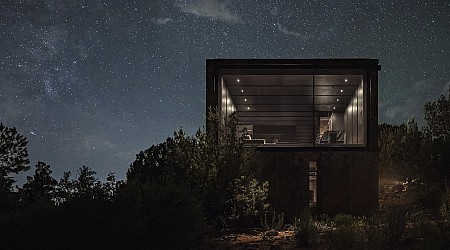 The Telescope Home Merges Into The Sedona Landscape Like A Dark Shadow At Night