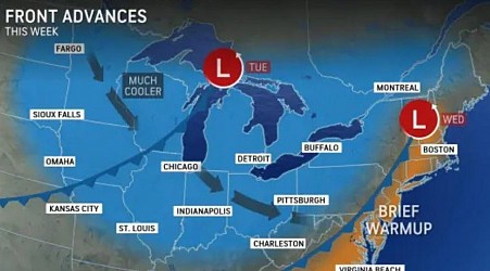 Snow, damaging frost, freeze expected in Upper Midwest, Northeast