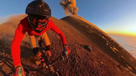 Video: Riding Volcanoes During a Sunset Eruption in Guatemala in 'Once in a Lifetime: Nueva Manera'