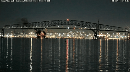 YouTube Livestream Captures Moment Bridge Collapses in Baltimore