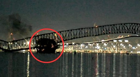 The Francis Scott Key Bridge in Baltimore has collapsed after being struck by a large boat, videos show