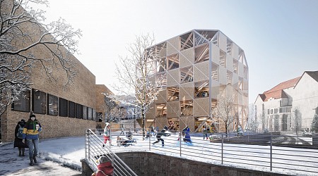 BIG and Kansas School of Architecture & Design Reveal Mass Timber "Makers' KUbe" University Campus