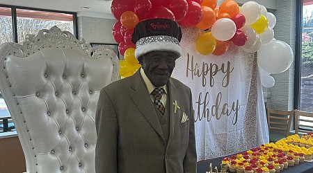 A man who has been going to Bojangles every week after church for decades just had a surprise 105th birthday party there