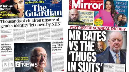 The Papers: Major gender care review, and 'Mr Bates vs thugs in suits'