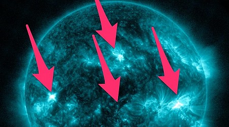 NASA video shows the sun just blasted out 4 eruptions at the same time. The rare event may have sent plasma hurtling toward Earth.