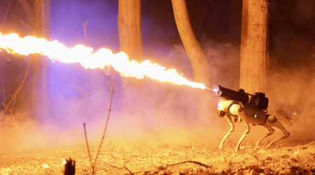 This terrifying flame-throwing robot dog can be yours for under $10k