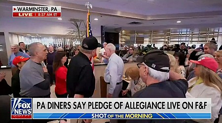 Fox Video Shows '1 Million White Dudes' at PA Diner 'Organically' Reciting Pledge of Allegiance?
