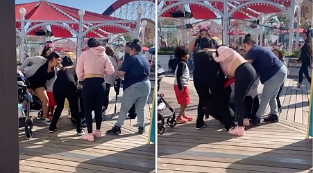 VIDEO: Guests Slap Woman on Ground at Pixar Pier in Disney California Adventure