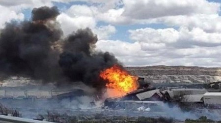 Interstate closed after fiery train derailment in New Mexico near Ariz. border