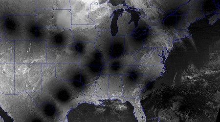 Satellite images capture crossing paths of totality in 2017 and 2024 North American solar eclipses