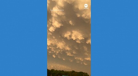 WATCH: Mammatus clouds fill the sky as severe weather hits Kansas