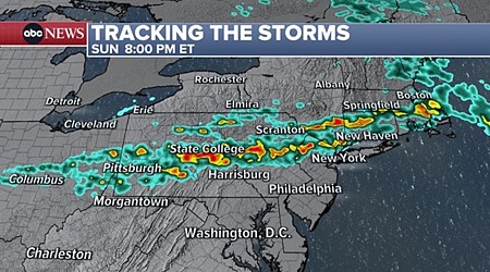 Severe thunderstorms could bring damaging winds from Great Lakes to Northeast
