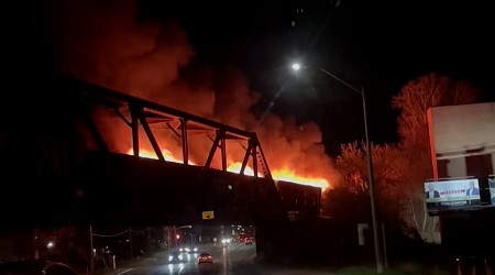 Dramatic video of burning train in Canada