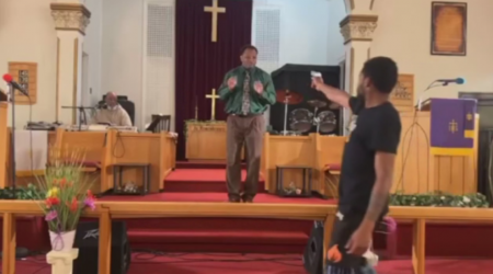 Video shows gunman take aim at a pastor during his sermon at a Pennsylvania church