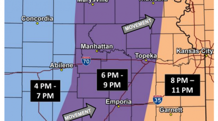 Storms expected to hit eastern Kansas on Monday may bring tornadoes, hail and high winds