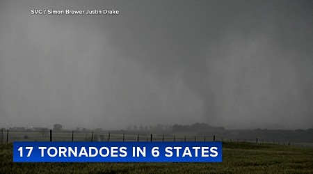 17 tornadoes reported in 7 states across the Plains