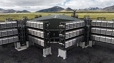 The world's largest fans designed to suck carbon from the air are up and running in Iceland