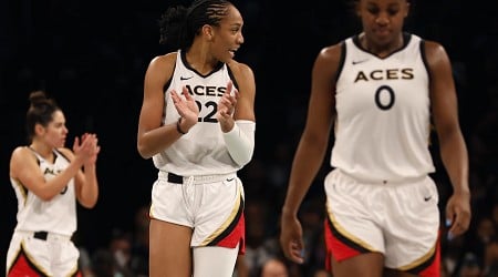 Video: A'ja Wilson, Aces Take Photo with Her WCBB Statue Before WNBA Preseason Game