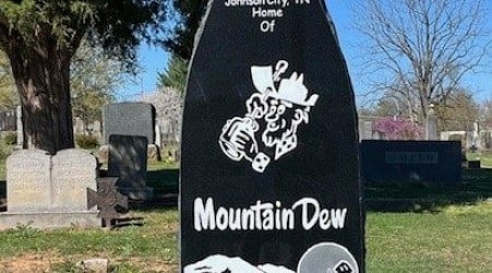 Mountain Dew Headstone in Johnson City, Tennessee