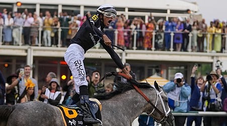 Seize the Grey wins the Preakness, ending Mystik Dan's Triple Crown bid