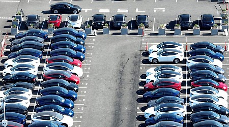 Why are hundreds of Teslas parked outside a dying shopping mall? A local news station solved the mystery.