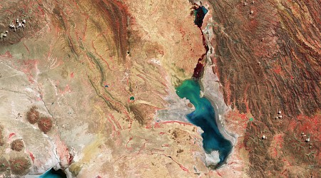 Image: Bolivian salt lakes from orbit