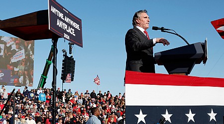 VP contender Doug Burgum joins Trump at campaign rally in New Jersey