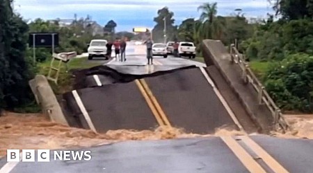 Watch: Bridge buckles and plunges into Brazil river