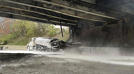 Fiery gasoline tanker crash snarls traffic, closes I-95 in Connecticut