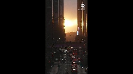 WATCH: Crowds gather to witness biannual Manhattanhenge in New York City