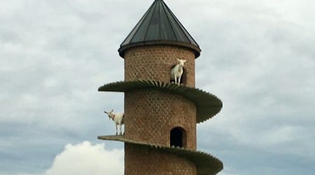 Tower of Baa-Goat in Windsor, Illinois