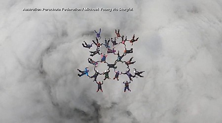 WATCH: Women attempt to break skydiving record