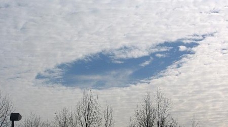 Unusual 'hole punch cloud' spotted over Vermont and New York