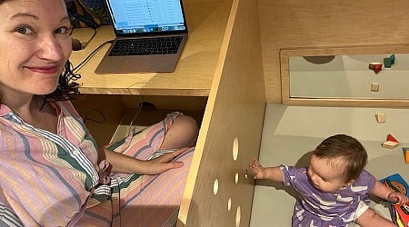 Moms are flocking to use desks that have cribs attached. They say it allows them to balance motherhood with their careers.