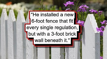 'HOA wants me to build a shorter fence? Got it!': Dude forced to uninstall 8 foot fence, maliciously complies by building shorter fence on top of brick wall