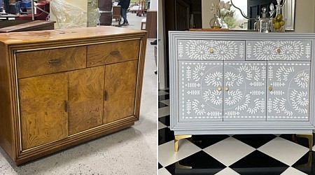 Furniture flippers are getting roasted online for painting vintage wood pieces 'millennial gray'