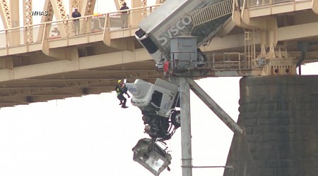 WATCH: Video shows moment semi truck goes off bridge