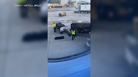 WATCH: Video shows Delta baggage handlers tossing college team’s golf clubs