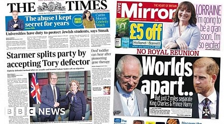 The Papers: 'Starmer splits party' and 'no Royal reunion'