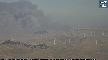 California firefighters battle wind-driven wildfire east of San Francisco