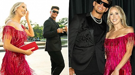 Brittany Mahomes shines in red fringe dress at Chiefs Super Bowl ring ceremony with Patrick